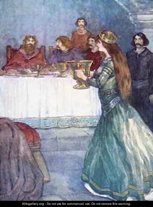 Rowena came into the room carrying a beautiful golden cup - A.S. Forrest