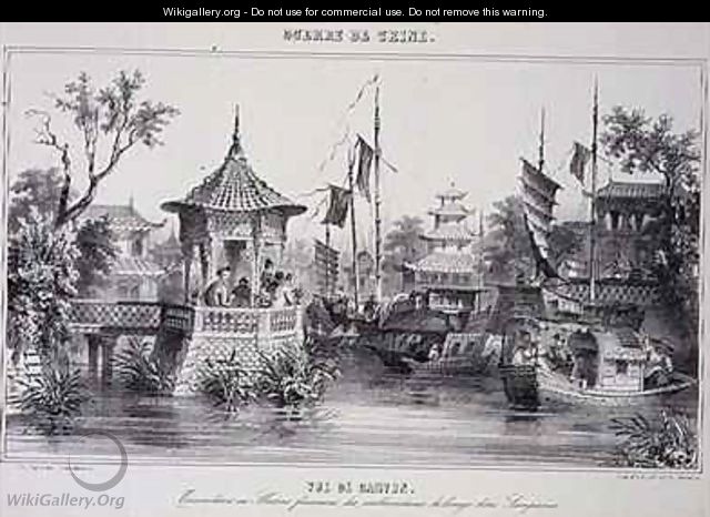 View of Canton showing female sailors in their sampans from The War in China - G.C. de Fortavion