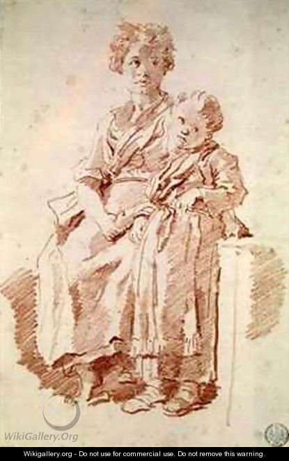 A Young Girl with her Sister - Jean-Honore Fragonard