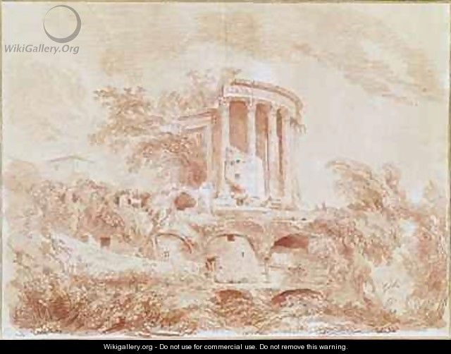 Temple of the Sybil at Tivoli - Jean-Honore Fragonard
