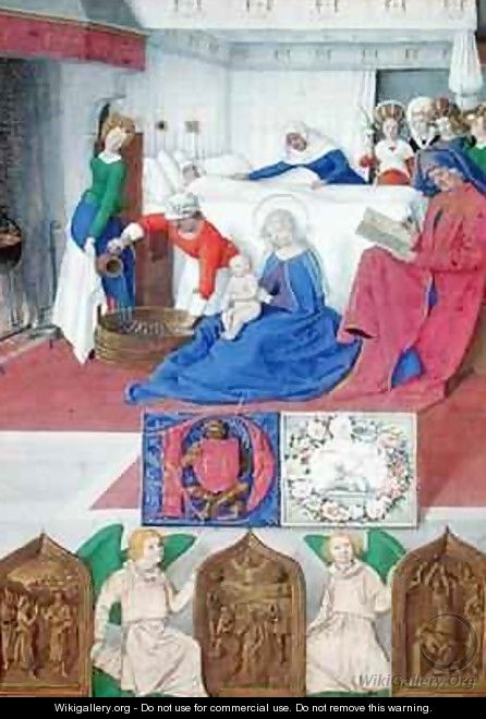 The Birth of St John the Baptist from Hours of the Virgin - Jean Fouquet