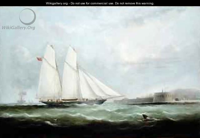 Schooner Yacht Esmeralda Approaching Cherbourg - Arthur Wellington Fowles