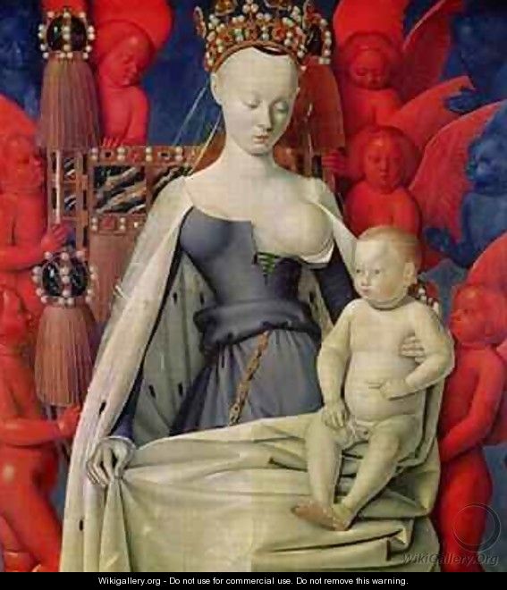 Virgin and Child Surrounded by Angels - Jean Fouquet