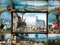Composite of ten allegorical scenes of life in the town and country - Frans the younger Francken