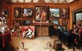 Picture Gallery with a Man of Science Making Measurements on a Globe - Frans the younger Francken