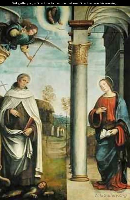 The Annunciation with St Albert the Carmelite - Francesco Francia