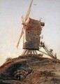 Windmill on a Knoll in a Landscape - Francois Louis Thomas Francia