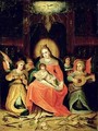 The Virgin Mary with Child and Music playing Angels - (after) Frans II the Younger