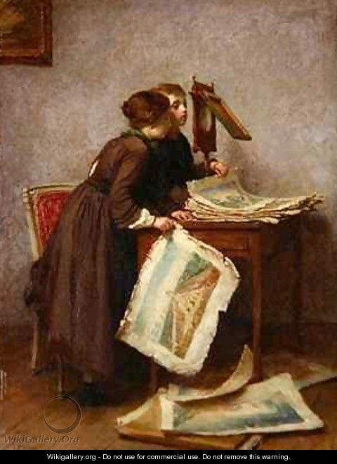 Children Looking at Prints - Edouard Frère