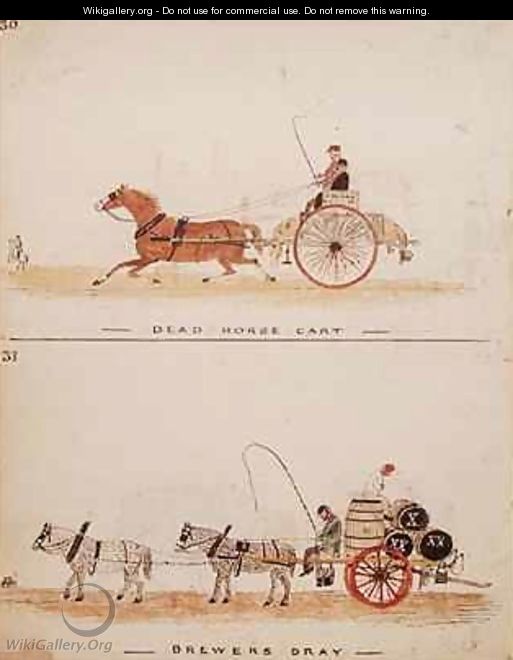 The Dead Horse Cart and the Brewers Dray - William Francis Freelove