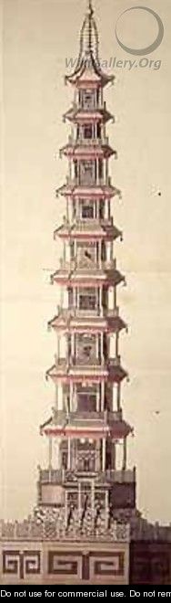 Design for a fountain pagoda - Sambrooke Freeman