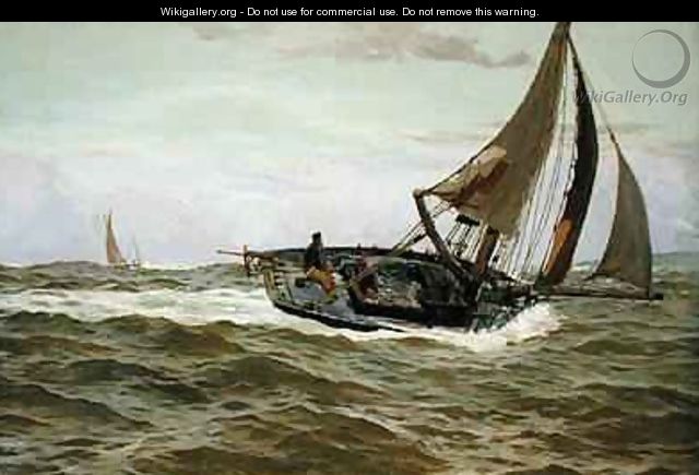 A Fishing Boat in a Stiff Breeze - John Fraser
