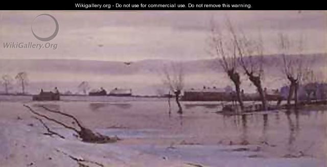 Winter Landscape with Flooded River - Robert Winter Fraser