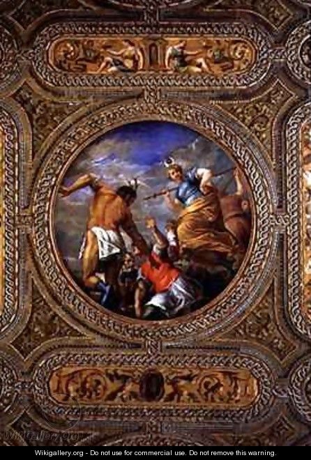 Diana and Actaeon from the ceiling of the library - Battista Franco