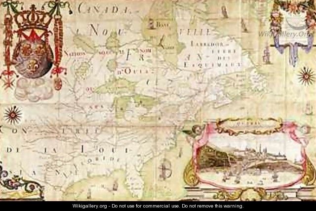 Map of Canada from Carte de lAmerique Septentrionale - Jean Baptiste Louis Franquelin
