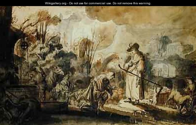 Eliezer and Rebecca at the Well - Abraham Furnerius