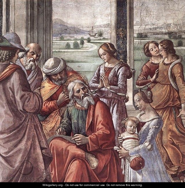 Zacharias Writes Down the Name of his Son (detail) - Domenico Ghirlandaio