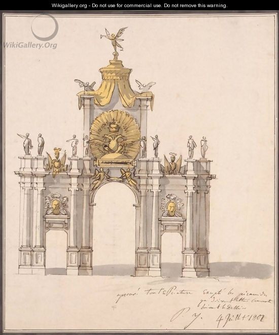 Design of the Decoration for the Triumphal Red Gate in Moscow - Pietro Gonzaga