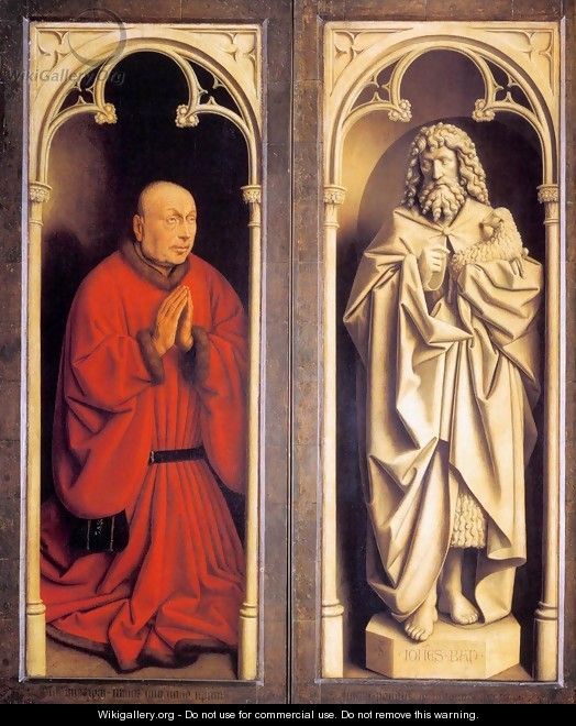 The Ghent Altarpiece Donor and St John the Baptist - Jan Van Eyck