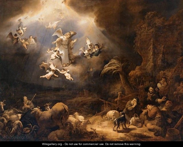 Angels Announcing the Birth of Christ to the Shepherds - Govert Teunisz. Flinck
