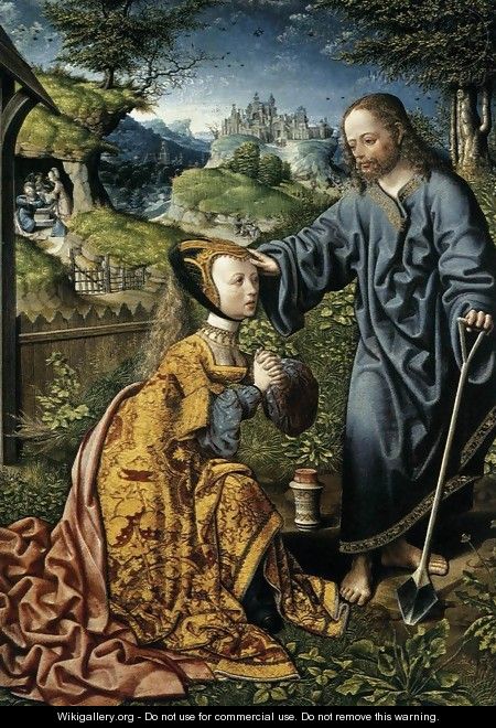 Christ Appearing to Mary Magdalen as a Gardener 2 - Jacob Cornelisz Van Oostsanen