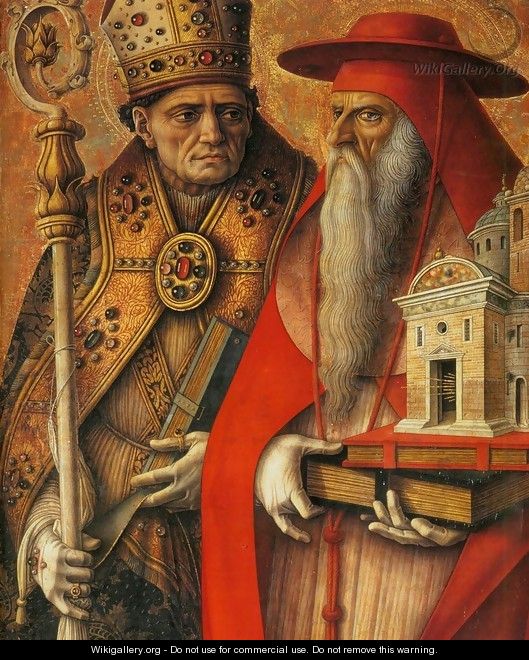 St Jerome and St Augustine (detail) - Carlo Crivelli