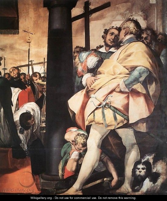 St Charles Borromeo Erecting Crosses a the Gates of Milan (detail) - Giovanni Battista Crespi (Cerano II)