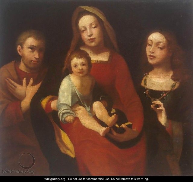 Madonna and Child with Sts Francis and Catherine - Giovanni Francesco Caroto