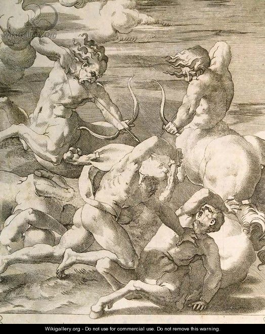 Battle between Hercules and Centaurs - Giovanni Jacopo Caraglio