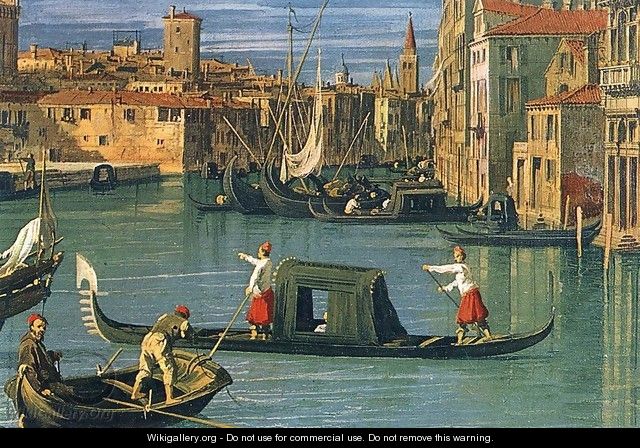 The Grand Canal and the Church of the Salute (detail) 2 - (Giovanni Antonio Canal) Canaletto