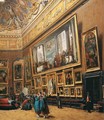 View of the Grand Salon Carre in the Louvre (detail) - Giuseppe Castiglione