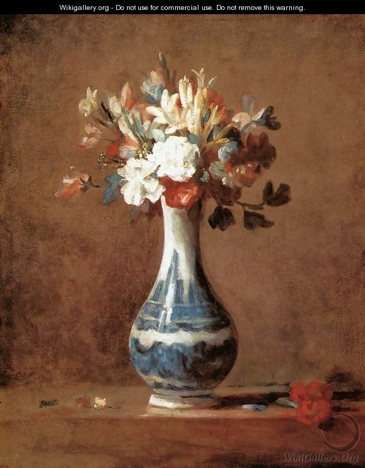 A Vase of Flowers - Jean-Baptiste-Simeon Chardin