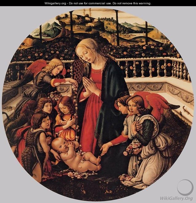 Madonna with Child, St John the Baptist, and Angels - Francesco Botticini