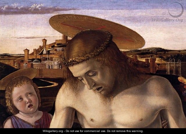 Dead Christ Supported by Two Angels (detail) - Giovanni Bellini