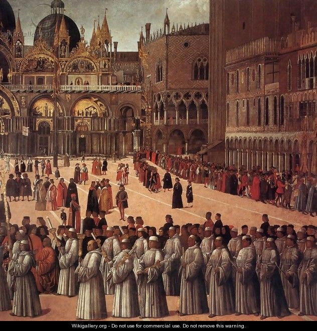 Procession in Piazza San Marco (detail) - Gentile Bellini