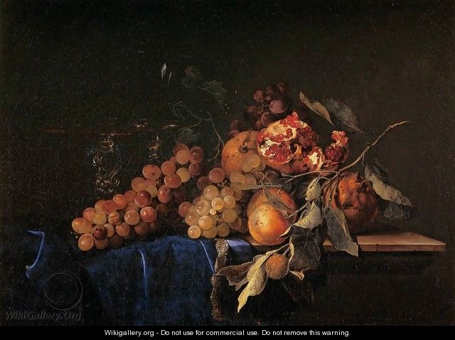 Still-Life with Fruit and a Crystal Vase - Willem Van Aelst