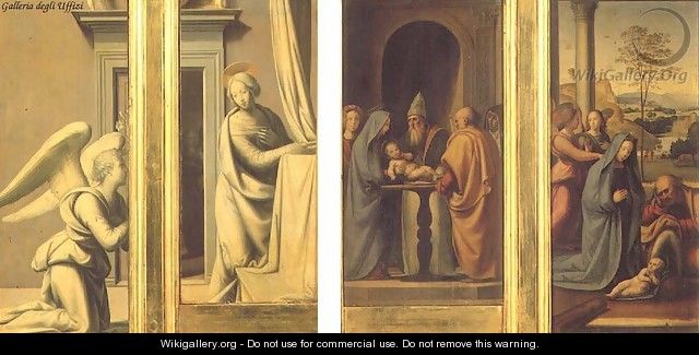 The Annunciation (front), Circumcision and Nativity (back) - Fra Bartolomeo