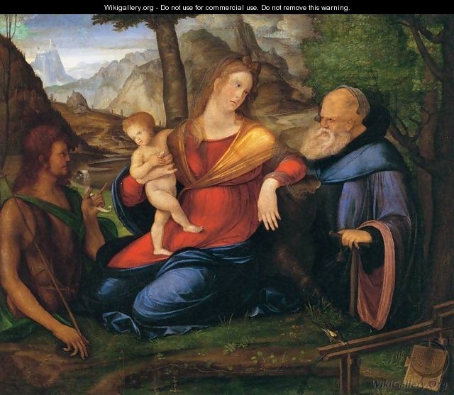 Virgin and Child Flanked by St John the Baptist and St Anthony Abbot - Jacopo de Barbari