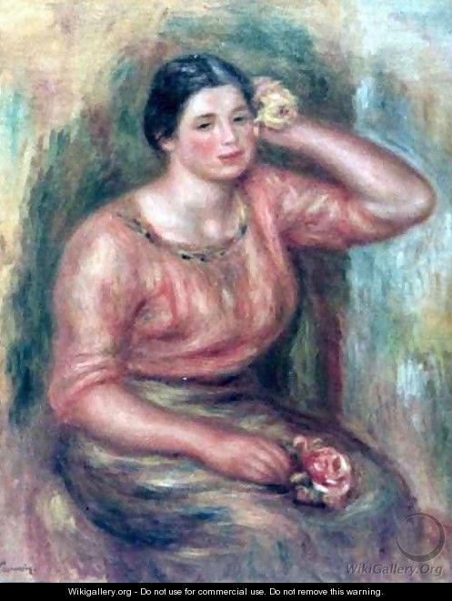 Woman with a Rose - Pierre Auguste Renoir