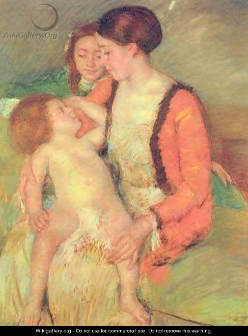 Young Mother Daughter and Baby - Mary Cassatt