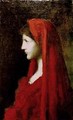 Head of a Woman with a Red Shawl - Jean-Jacques Henner