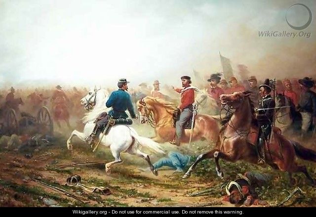 Garibaldi and His Staff on a Battlefield - A. Jules Van Imschoot