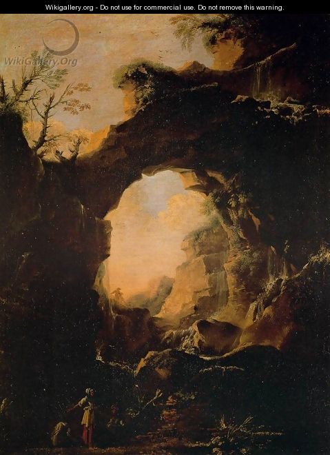 Grotto with Cascades - Salvator Rosa