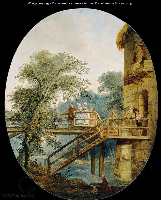 The Footbridge - Hubert Robert