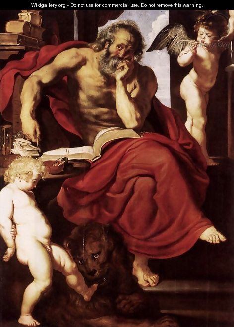 St Jerome in His Hermitage - Peter Paul Rubens