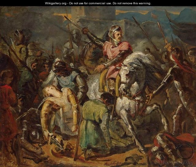 Death of Gaston de Foix in the Battle of Ravenna on 11 April 1512 - Ary Scheffer