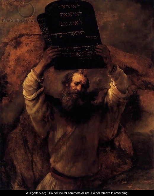 Moses Smashing the Tablets of the Law - Rembrandt Van Rijn