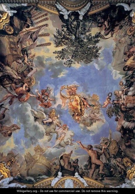 Ceiling fresco with Medici coat-of-arms - Pietro Da Cortona (Barrettini)