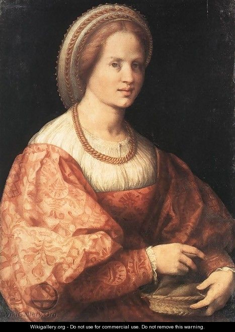 Lady with a Basket of Spindles - (Jacopo Carucci) Pontormo