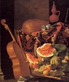 Still-Life with Musical Instruments and Fruit - Cristoforo Munari